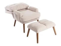 Sillón vonvertible con reposapiés y respaldo regulable - Beige