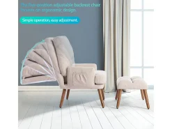 Sillón vonvertible con reposapiés y respaldo regulable - Beige