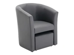 Sillón y chaise longe en imitación gris estilo clásico intemporal JOVANA