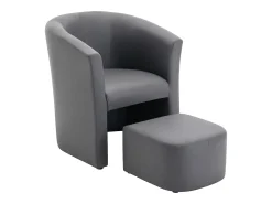 Sillón y chaise longe en imitación gris estilo clásico intemporal JOVANA