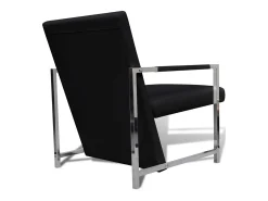 Sillones 2 unidades estructura cromada cuero sintético negro