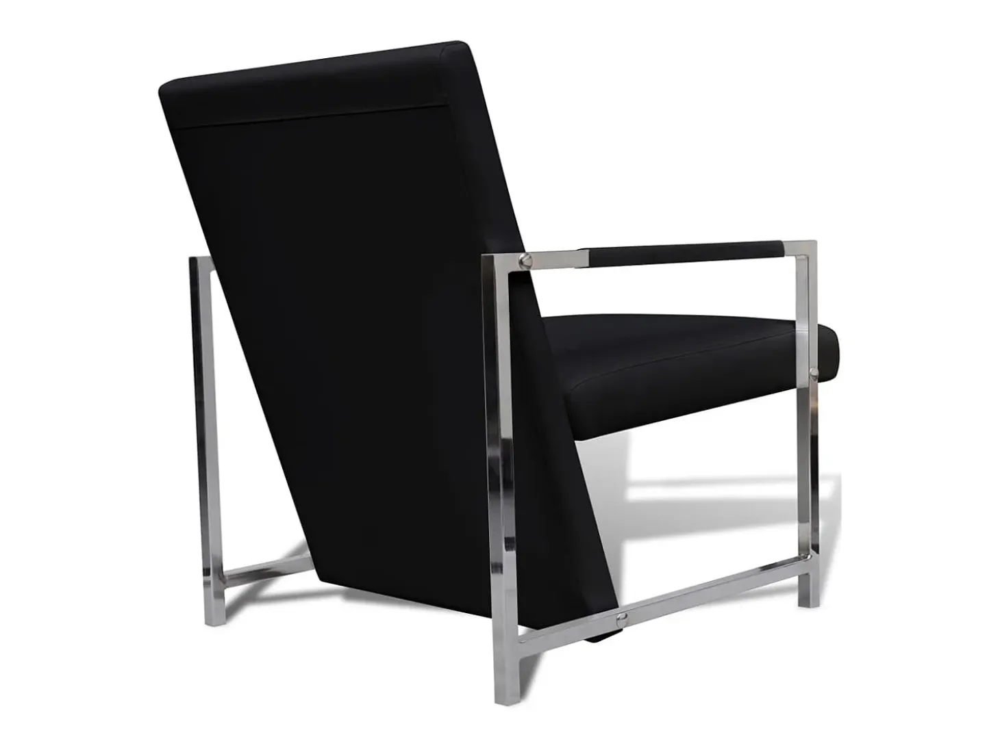 Sillones 2 unidades estructura cromada cuero sintético negro