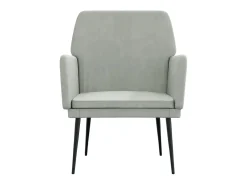 Silvenn Sillón de terciopelo gris claro 62x79x79 cm