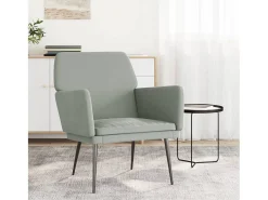 Silvenn Sillón de terciopelo gris claro 62x79x79 cm