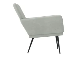 Silvenn Sillón de terciopelo gris claro 62x79x79 cm