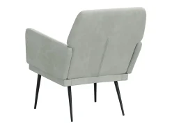 Silvenn Sillón de terciopelo gris claro 62x79x79 cm
