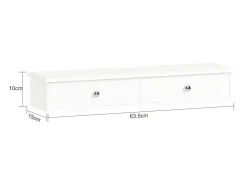 SoBuy Estante Flotante con 2 Cajones - Estantería Moderna en Blanco