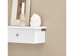 SoBuy Estante Flotante con 2 Cajones - Estantería Moderna en Blanco