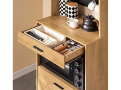 SoBuy FSB98-N - Mueble de cocina con estante para microondas L60cm x W40cm x H170cm