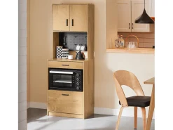 SoBuy FSB98-N - Mueble de cocina con estante para microondas L60cm x W40cm x H170cm