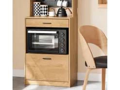 SoBuy FSB98-N - Mueble de cocina con estante para microondas L60cm x W40cm x H170cm