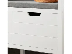 SoBuy Zapatero Blanco con Asiento, 2 Puertas y Almacenamiento, Capacidad 150 kg