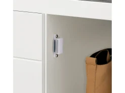 SoBuy Zapatero Blanco con Asiento, 2 Puertas y Almacenamiento, Capacidad 150 kg