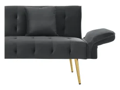 Sofá 2 plazas - Sofá recto con respaldo de 3 posiciones y reposabrazos de 6 posiciones - terciopelo gris - para el salón
