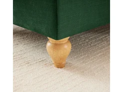 Sofá 3 Plazas Chenille Mid-Century, Funda Extraíble y 3 Cojines, 272x83.5x93cm, Verde