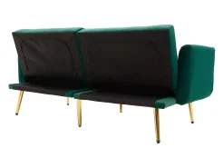 Sofá 2 plazas con brazos - Sofá recto con respaldo regulable y 2 cojines - terciopelo verde