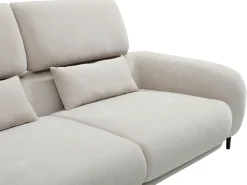 Sofá 3 plazas con respaldo reclinable en tela beige ARAVIO
