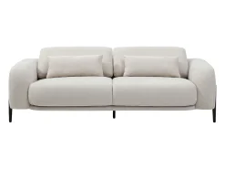 Sofá 3 plazas con respaldo reclinable en tela beige ARAVIO