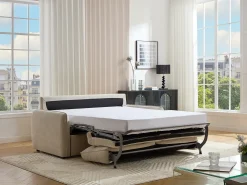 Sofá 3 plazas convertible exprés en tela beige ORELIS