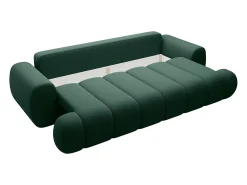 Sofá 4 plazas convertible en tejido verde abeto FRIDORA