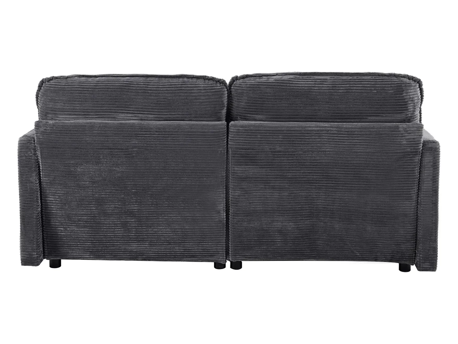 Sofá 2 plazas de pana gris con respaldo acolchado - Estilo moderno