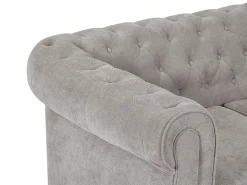 Sofá 3 plazas de tela color gris CHESTERFIELD