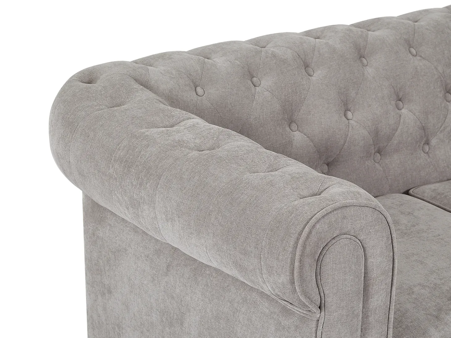 Sofá 3 plazas de tela color gris CHESTERFIELD