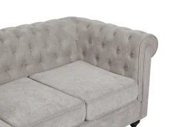 Sofá 3 plazas de tela color gris CHESTERFIELD