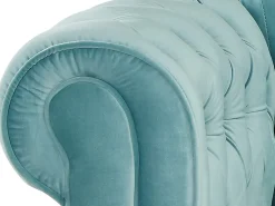 Sofá 3 plazas de terciopelo color azul pastel CHESTERFIELD