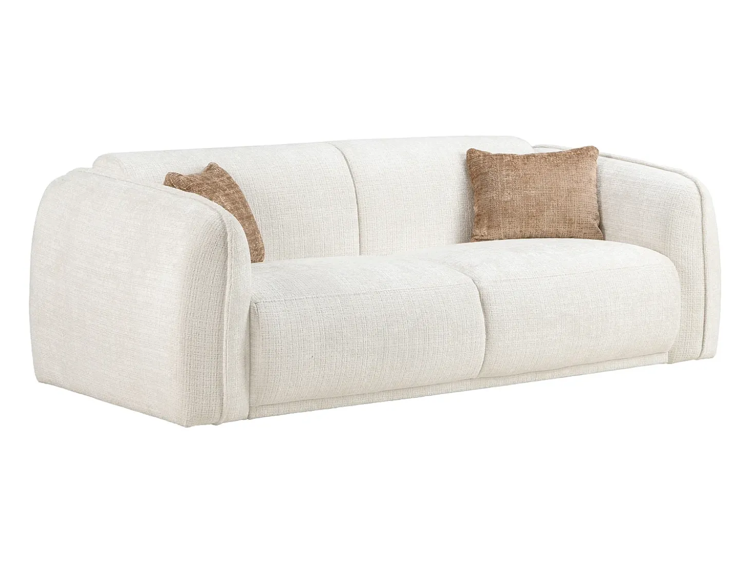 Sofá 2 plazas en chenilla color beige JUNETI