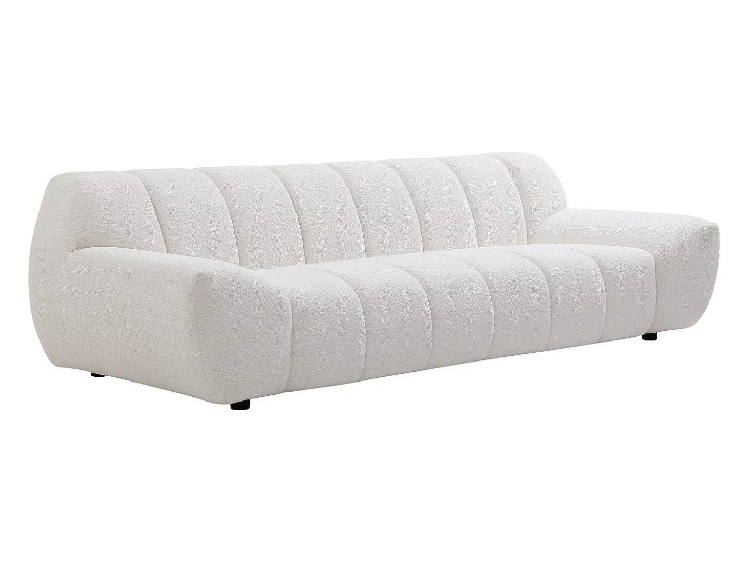 Sofá 3 plazas en tejido bouclé color blanco SORIELI