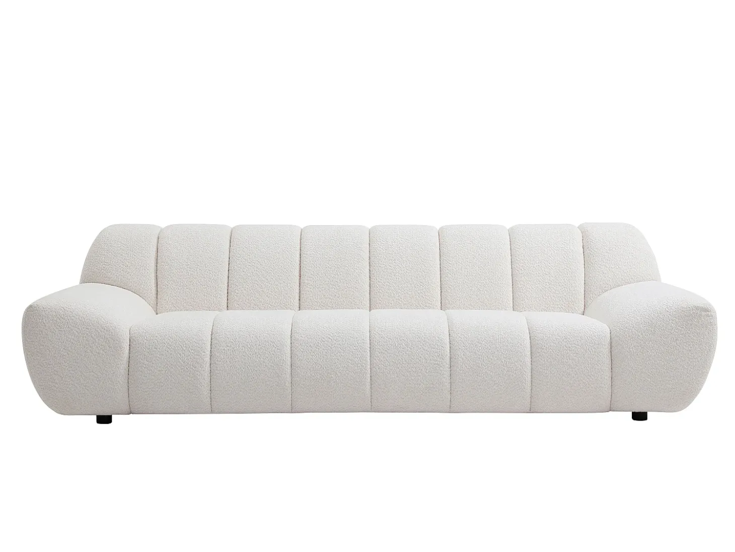 Sofá 3 plazas en tejido bouclé color blanco SORIELI