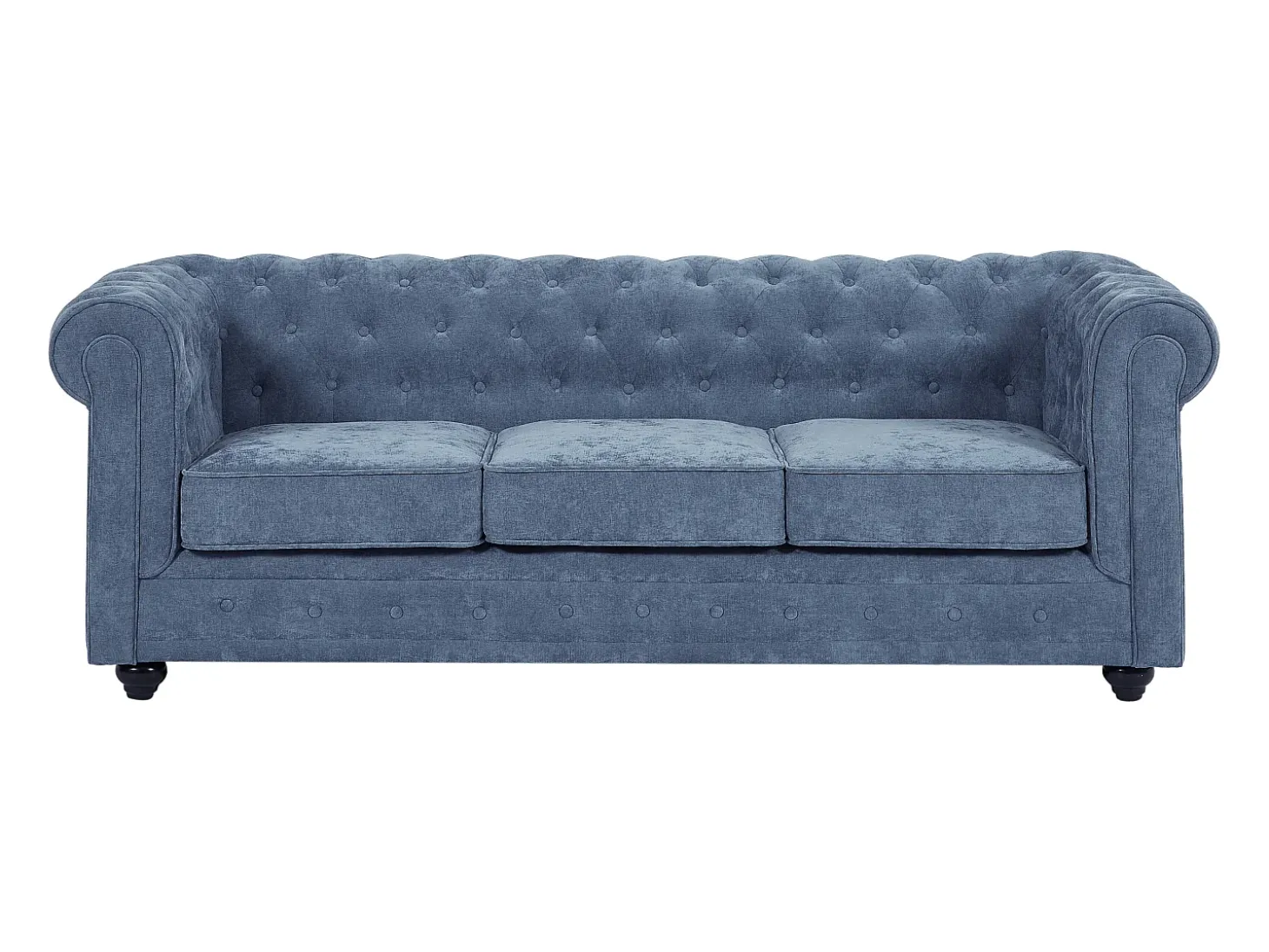 Sofá 3 plazas en tejido color azul CHESTERFIELD