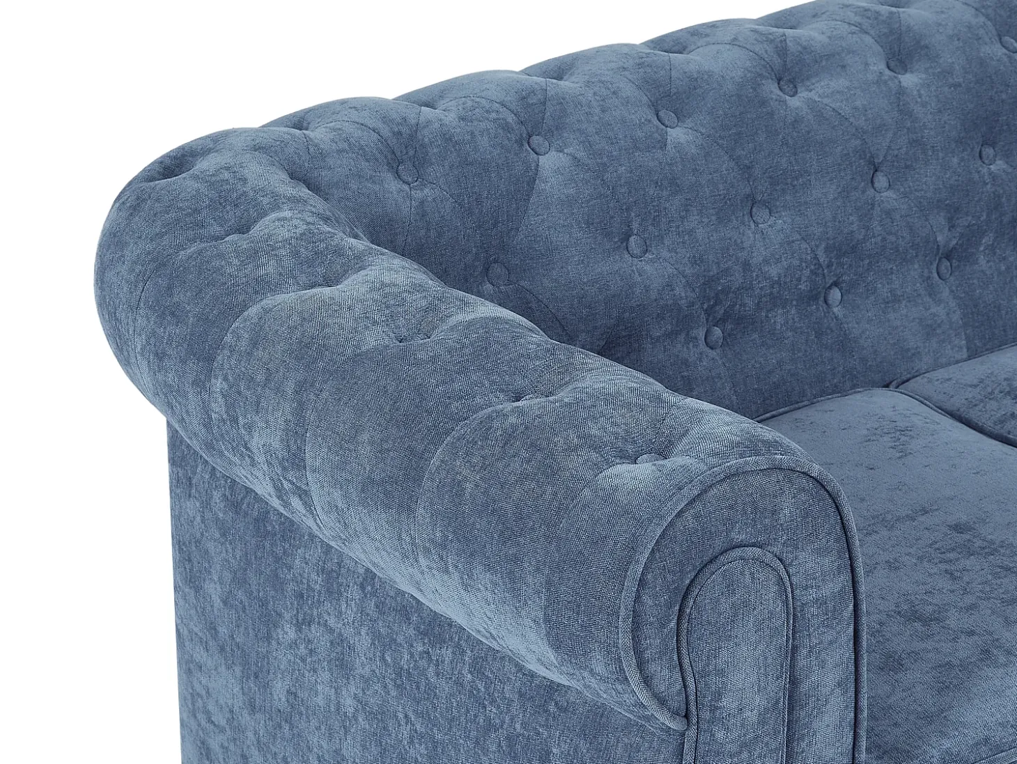 Sofá 3 plazas en tejido color azul CHESTERFIELD