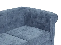 Sofá 3 plazas en tejido color azul CHESTERFIELD