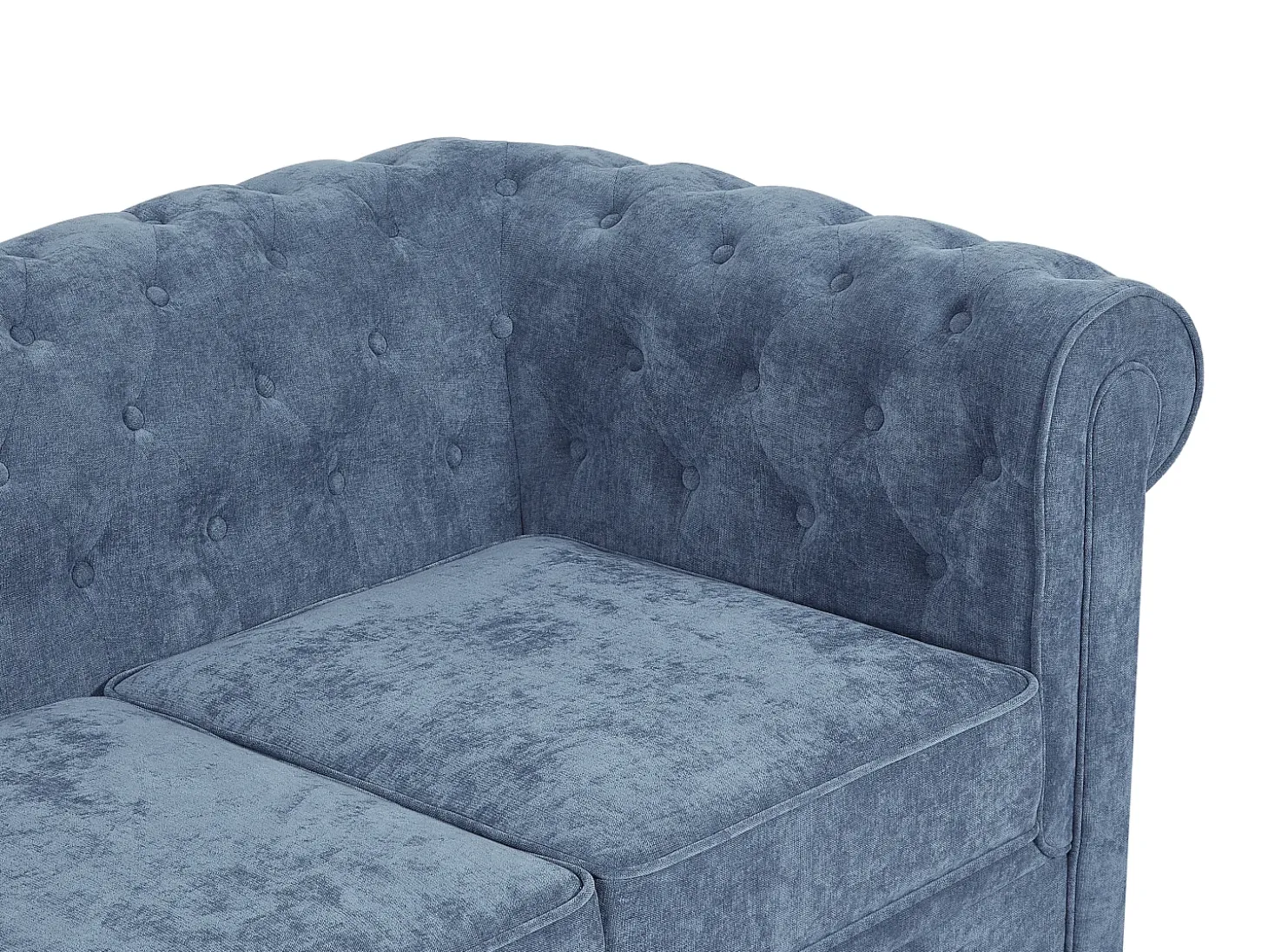 Sofá 3 plazas en tejido color azul CHESTERFIELD