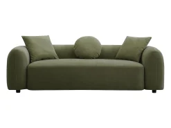 Sofá 3 plazas en tela color verde con cojines OXILA