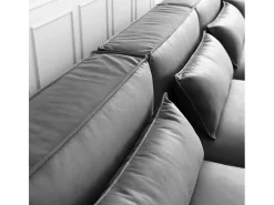 Sofá 4 plazas modular seccional moderno de tela con pouf Solv