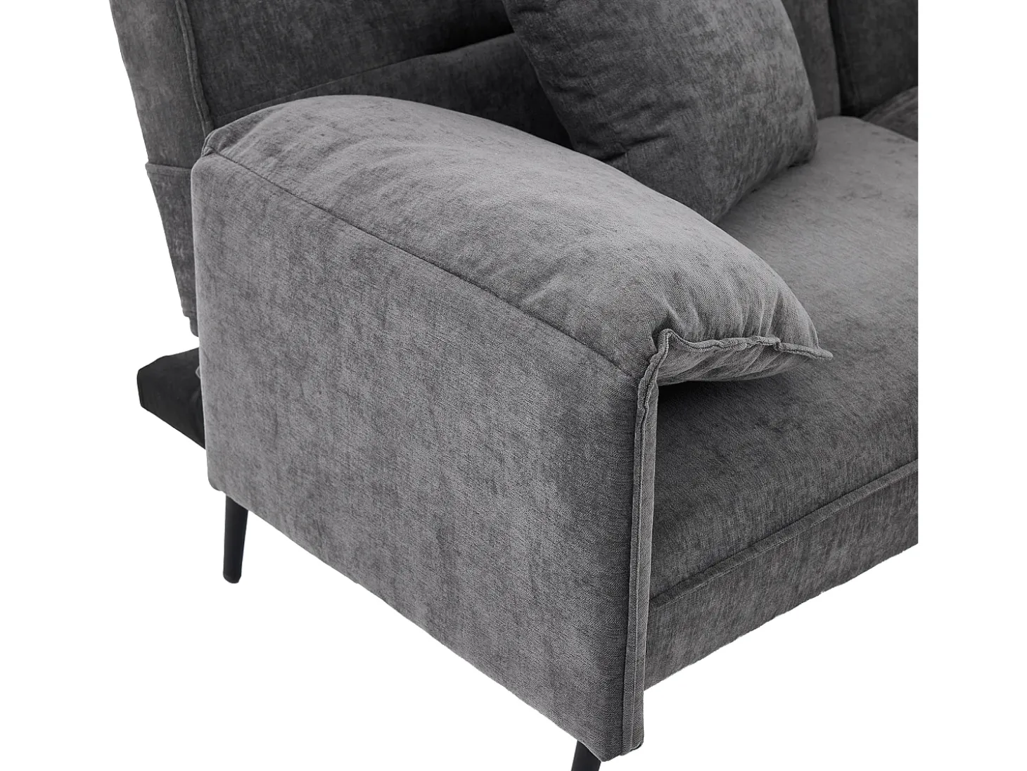 Sofá 2 plazas 167.5x73x70 cm - respaldo inclinable tres posiciones (100°–180°) - cojines de asiento mullidos - gris