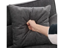 Sofá 2 plazas 167.5x73x70 cm - respaldo inclinable tres posiciones (100°–180°) - cojines de asiento mullidos - gris