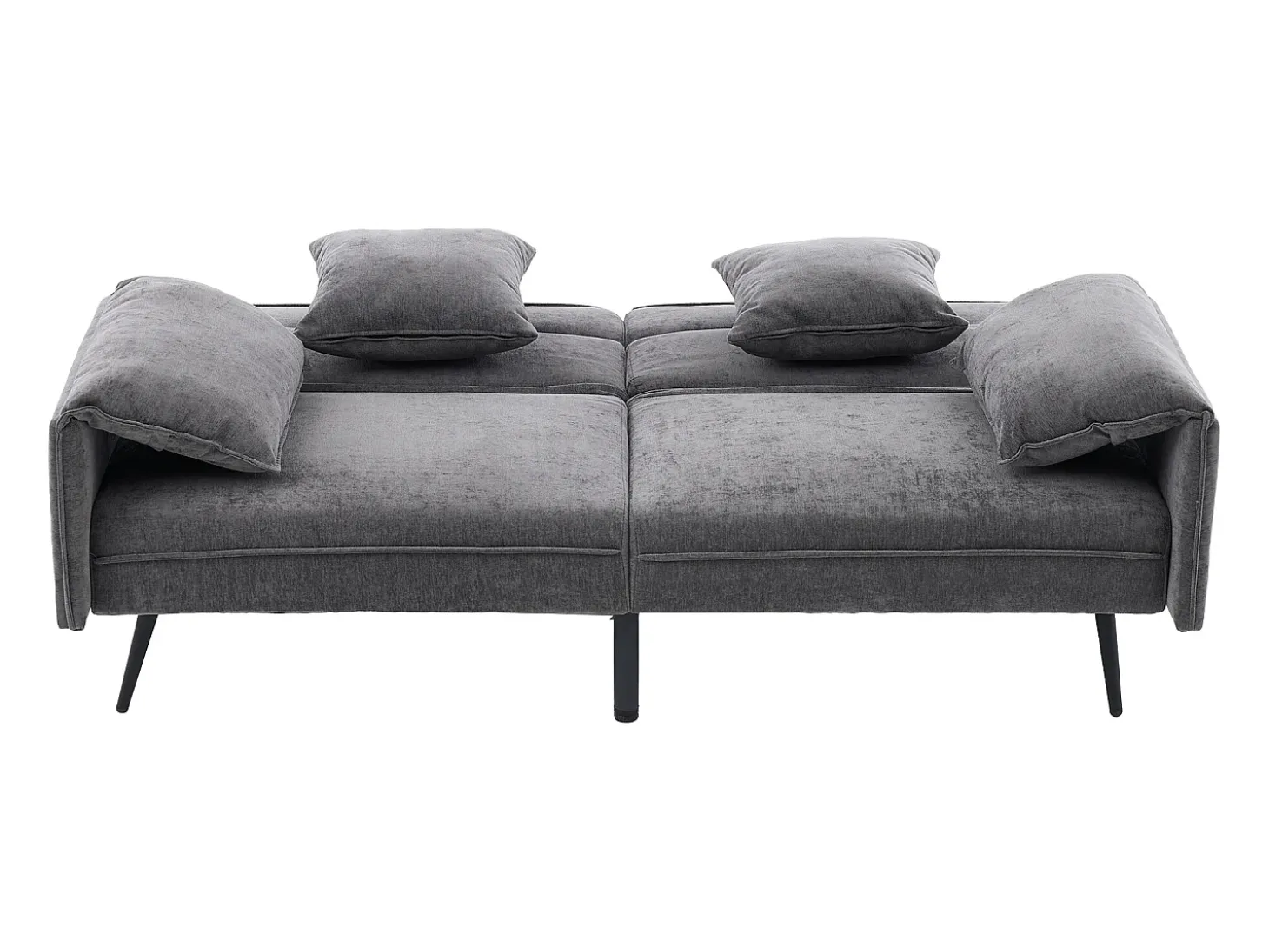 Sofá 2 plazas 167.5x73x70 cm - respaldo inclinable tres posiciones (100°–180°) - cojines de asiento mullidos - gris