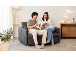 Sofá Cama Nest 2 Beige - Nalui