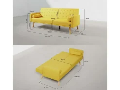 Sofá Cama One Dots Amarillo - Nalui