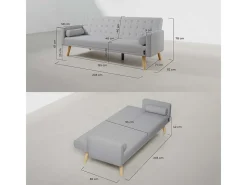 Sofá Cama One Dots Gris - Nalui