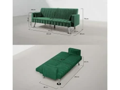 Sofá Cama One Lines Verde - Nalui