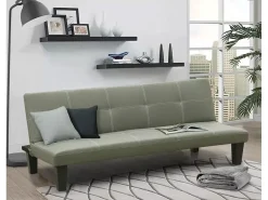 Sofá cama 3 plazas cuero polipiel Topazio pronto letto - Gris