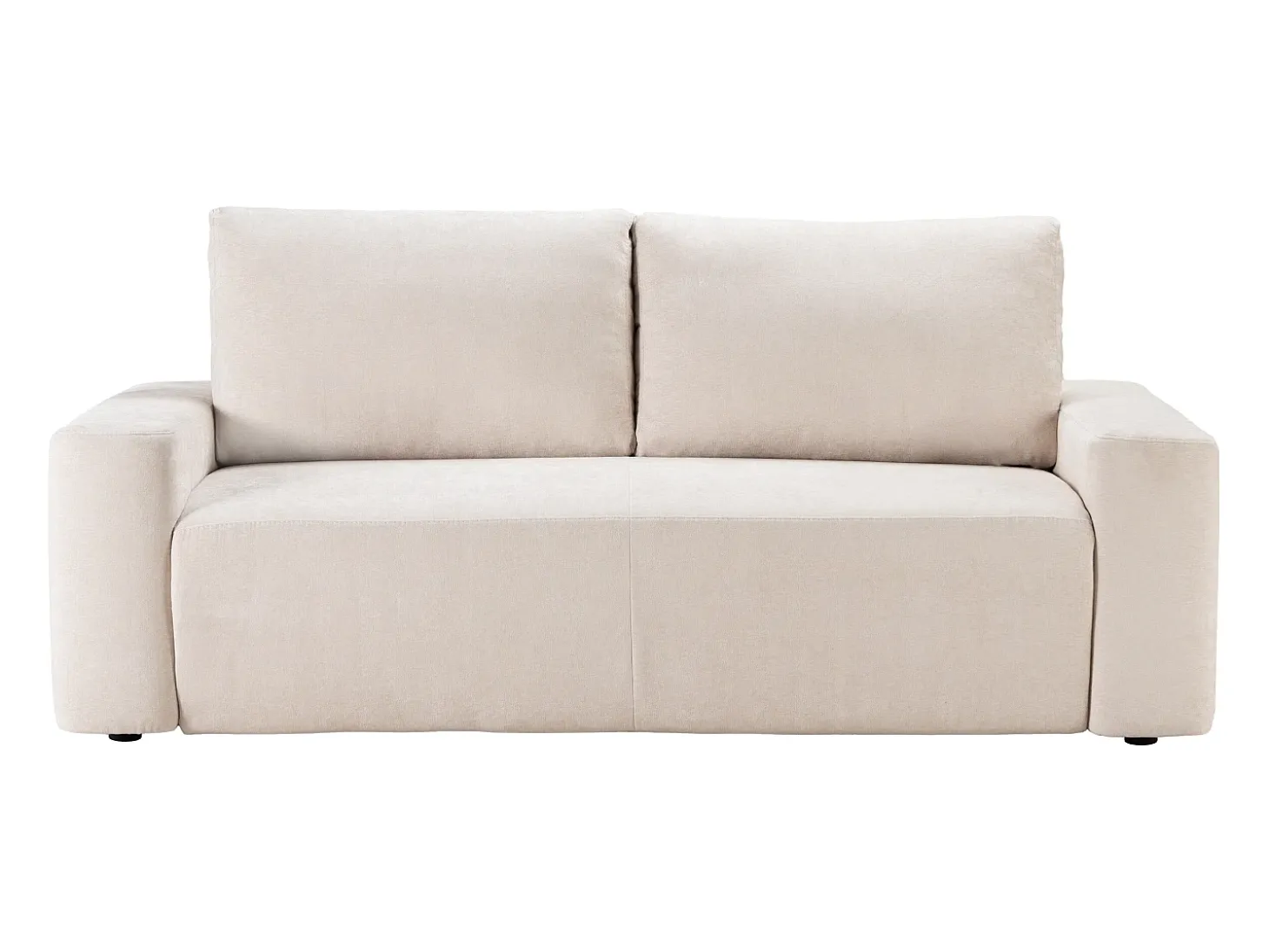 Sofá cama 3 plazas exprés en tela texturizada beige 140 cm colchón 13 cm DAVISO