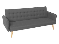 Sofá cama clic clac de 3 plazas en tejido, reclinable Malibu - Gris Oscuro