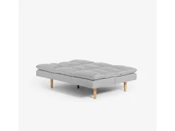 Sofá cama clic clac de 2 plazas de tela con respaldo reclinable Livra - Gris