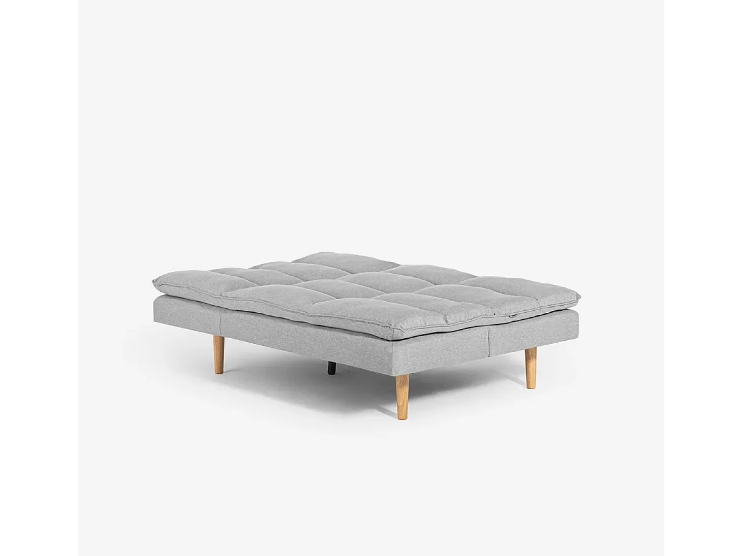 Sofá cama clic clac de 2 plazas de tela con respaldo reclinable Livra - Gris